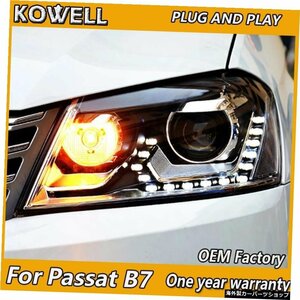 KOWELLカースタイリングVWEURパサートB7ヘッドライト2012-2016ヘッドライトLEDヘッドランプバイキセノンレンズDRLHIDヘッドランプフロント