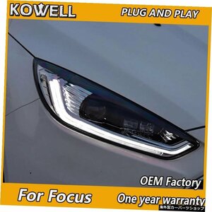 KOWELL Car Styling for Ford Focus 3 2015 2016 2017ヘッドライトLEDヘッドライトDRLレンズダブルビームバイキセノンHIDカーアクセサリー