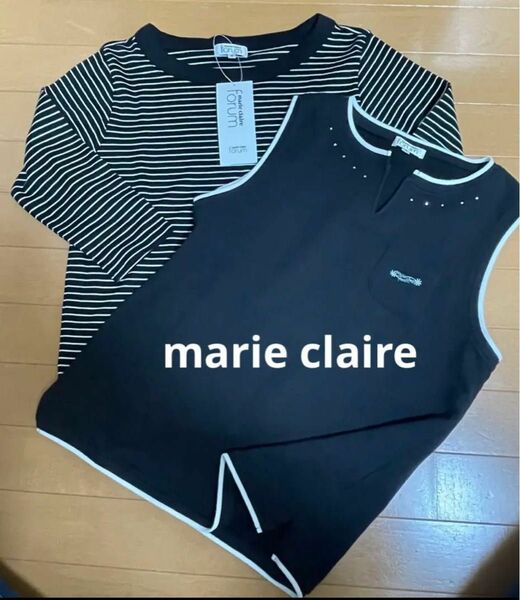 お値下げ！marie claire マリー・クレール8部袖綿Tシャツ・綿ベスト　2