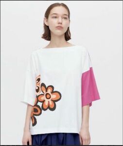 ユニクロ　マルニ　MARNI コラボ　グラフィック　オーバーサイズボクシーT 半袖 ピンク　Lサイズ　　