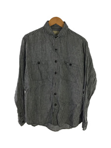 Varde77◆20SS/STRIPE LINEN SHIRTS/2/リネン/GRY/ストライプ/ボタン欠品