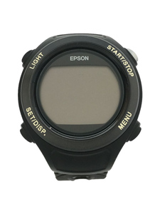 EPSON◆クォーツ腕時計/デジタル/ラバー/BLK/BLK/プラスチック