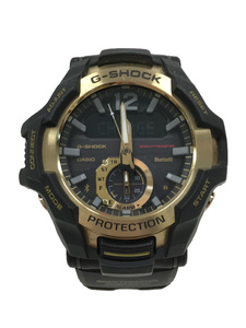 CASIO◆ソーラー腕時計・G-SHOCK/アナログ/ラバー/BLK/BLK