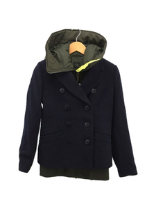 ARMANI EXCHANGE◆TWO-IN-ONE PEACOAT WITH CONTRASTING LINING/XS/ポリエステル/NVY