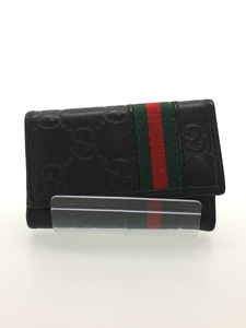 GUCCI◆キーケース/-/BLK/総柄/メンズ/GGマーク