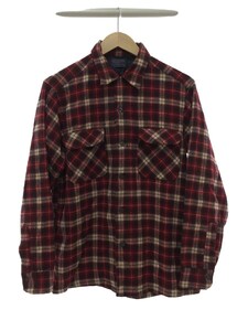 PENDLETON◆PENDLETON/ペンドルトン/長袖シャツ/M/ウール/RED/チェック