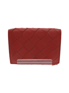 BOTTEGA VENETA◆三つ折りフラップウォレット/レザー/RED/レディース/609285VCPP28855