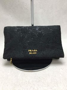 PRADA* clutch bag / wool /BLK/ floral print /1MS003