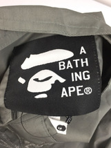 A BATHING APE◆ナイロンジャケット/M/ナイロン/グレー/ストリート/刺繍文字ロゴ/日本製_画像3