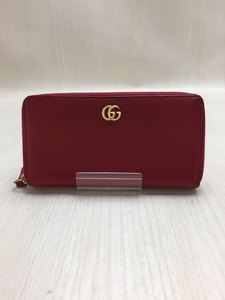 GUCCI◆プチマーモント/ラウンドファスナーロングウォレット/ハイビスカスレッド/456117 CAO0G 6433