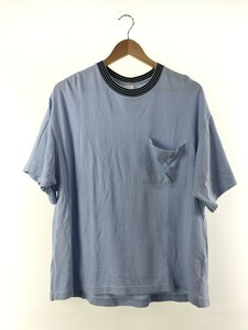 Name.◆リブラインポケット付Tシャツ/1/コットン/BLU/NMCU-19SS-017