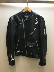 ALMOSTBLACK◆LEATHER RIDERS 18SS-J008 ホースレザー ライダースジャケット/1/馬革/BLK