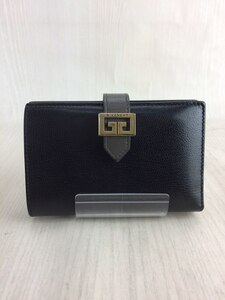 GIVENCHY◆GIVENCHY/2つ折り財布/レザー/ブラック/無地