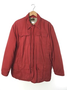 COMFY OUTDOOR GARMENT◆50s/CROWNジップ/ダウンジャケット/M/コットン/RED/無地