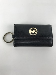 MICHAEL KORS◆キーケース/レザー/BLK/無地/Fulton Key Case