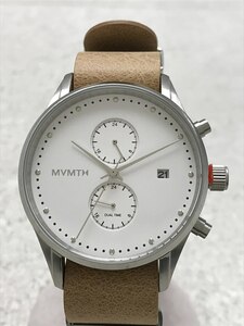 MVMT/VOYAGER/クォーツ腕時計/アナログ/レザー/ホワイト/キャメル/D-MV01-WT/