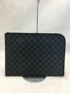 LOUIS VUITTON* pochette * Jules GM_ Damier *gla Fit _BLK/PVC/BLK/N41501