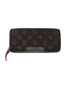 LOUIS VUITTON◆M60742/CA1188/ポルト・フォイユ・クレマンス_モノグラム/ラウンドファスナー/ロングウォレット/茶