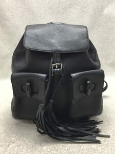 GUCCI◆バンブーバックパック370833/リュック[仕入]/レザー/BLK