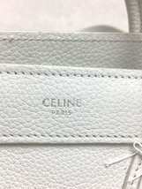 CELINE◆ハンドバッグ[仕入]/レザー/WHT/無地/ラゲージナノショッパー/2WAY/カーフレザー/_画像3