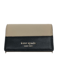 kate spade new york◆スペンサー/キーケース/キーホルダー/レザー/BEG/無地/レディース/PWR00291/バイカラー