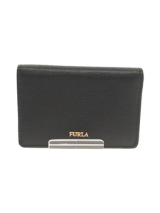 FURLA◆FURLA BABYLON S CARD CASE/カードケース/レザー/BLK/無地/レディース