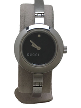 GUCCI◆クォーツ腕時計/アナログ/BLK/SLV/105// バングルウォッチ_画像1