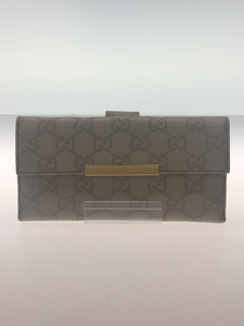 Gucci ◆ Длинной кошелек/кожа/слоновая кость/gg canvas