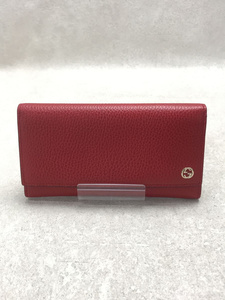 GUCCI◆長サイフ/レザー/RED/449279CAO0G6420