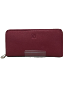 LOEWE◆長財布/レザー/RED/無地/レディース