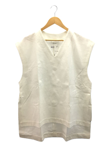 MIDIUMISOLID◆MIDIUMISOLID×TGM V neck wide vest/ベスト/one/コットン/ホワイト