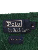 POLO RALPH LAUREN◆セーター(薄手)/L/コットン/GRN/無地_画像3