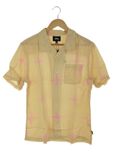 STUSSY◆PSYCHEDELIC CHECKER SHIRT/半袖シャツ/M/コットン/マルチカラー/総柄