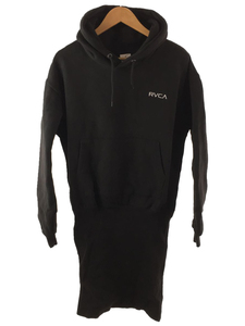 RVCA◆プルオーバースウェットワンピース/長袖ワンピース/S/コットン/BLK/BB044-357