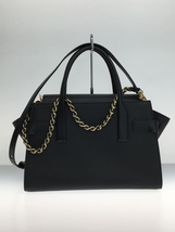 MICHAEL KORS◆ショルダーバッグ/レザー/BLK/無地//2WAY ショルダーバッグ MKチャーム_画像4