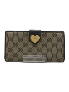 GUCCI* длина носорог f_ Heart plate _GG парусина / парусина /BRW/ женский 