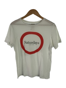 Saturdays NYC(SATURDAYS SURF NYC)◆フロントロゴ/S/S カットソー/Tシャツ/S/コットン/ホワイト/ショートスリーブ/半袖/ベーシック