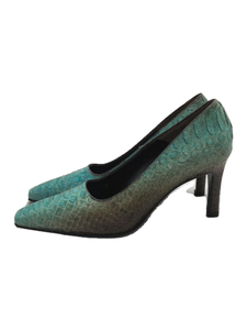 Salvatore Ferragamo* pumps /UK7/ blue / leather / python / shoes / shoes / heel /./ gradation 