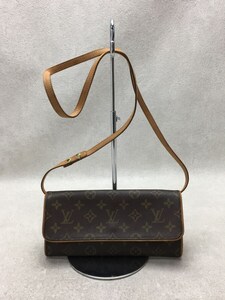 LOUIS VUITTON◆ポシェット・ツインGM_モノグラム_BRW/PVC/ブラウン/CA1004/ヴィトン/汚れ有