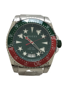 GUCCI◆22SS/DIVE/Bee/腕時計/136.2/663954 I18M0 6421/YA1363/グリーン//ダイバーズ クォーツ