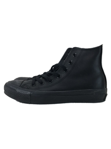 CONVERSE◆オールレザー/ハイカットスニーカー/23.5cm/BLK/レザー