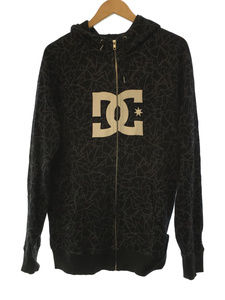 DC SHOES◆ジップパーカー/L/コットン/BLK/総柄/5120J704/ブラック