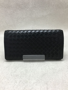 BOTTEGA VENETA◆イントレチャート/長財布/レザー/BLK/メンズ/156819