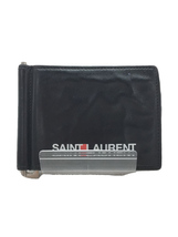 SAINT LAURENT◆財布/レザー/BLK/ART378005・0218/カードケース付 マネークリップ/サンローラン_画像1