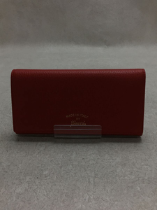 GUCCI◆長サイフ_スウィング/レザー/RED/レディース