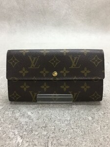 LOUIS VUITTON◆ポシェット・ポルト・モネクレディ_モノグラム_BRW/PVC/BRW/角スレ有