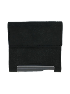 Hender Scheme◆clasp wallet/3つ折り財布/レザー/BLK