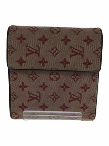 LOUIS VUITTON◆3つ折り財布/キャンバス/RED/総柄