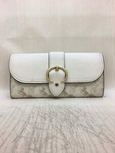 COACH◆長財布/レザー/WHT/総柄/レディース