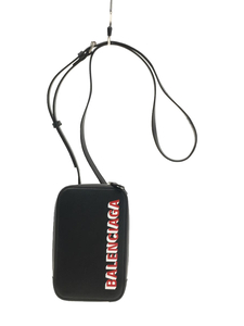 BALENCIAGA◆ショルダーバッグ/レザー/BLK/618189/CASH PHONE HOLDER